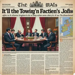 A fictional newspaper headline announcing the SDP-Liberal Alliance victory in the 1983 general election.