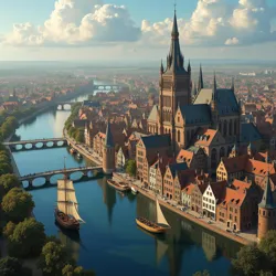 Shows Lübeck's strategic location making it the leading city of the Hansa in the medieval period.