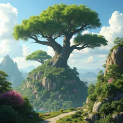 Unique biosphere with flora and fauna adapted to aerial environment, including Sericea Arbor or Silkwood Tree.