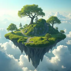 Verdant platforms suspended in the sky, intricate ecosystems with unique geological composition and life-sustaining energies.