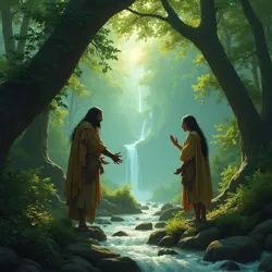 Ancient shamans from the Silvanesti lineage cultivating sensitivity to vital force in nature, perhaps interacting with ancient trees or streams.