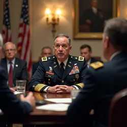 General Thornton leading a Military Reform Council meeting in May 2018