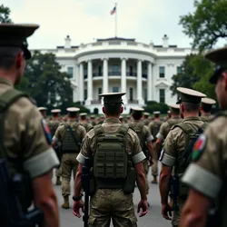 U.S. Army officers outside the White House during the June 2018 Constitutional Crisis