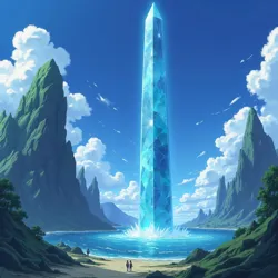 A pivotal scene from the finale of Crystal Dreamers, showcasing the series' distinctive fusion of traditional animation and digital effects