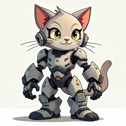 Official character design reveal for Nekotron-Z, the protagonist of upcoming series Cyber Whiskers