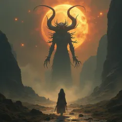 Represents the nightmarish transformation of Vangaladesh into a hellscape due to Mu Tantra, with warped lands and monstrous beings.