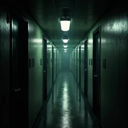 The iconic endless corridor of Level 0 that opens NoCliped (2022), setting the tone for the entire trilogy