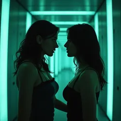 The emotional reunion between Maria and Cindy in Level 0's fluorescent maze