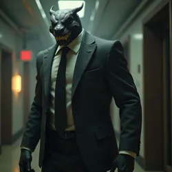 A rare photograph capturing the Beast of Level 5 in its characteristic business attire, taken moments before it attacked a M.E.G. research team in 2023
