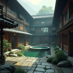 A traditional Japanese machiya courtyard