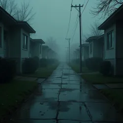 The eerie, eternally twilight neighborhoods of Level 9 as seen in Wanderer (2024)