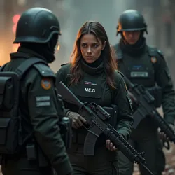 Maria's initial contact with M.E.G. operatives in Level 1, a pivotal moment that sets up the trilogy's central conflict