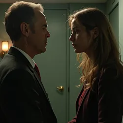 Myers and Ortega rehearsing for an emotional scene in Wanderer (2024)