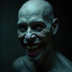 A Partygoer's unsettling smile in the shadows