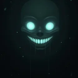 The characteristic luminescent smile of a Smiler entity, as depicted in NoCliped (2022)