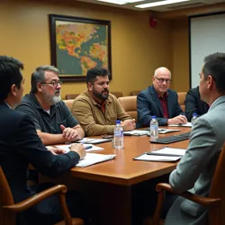 Leaders and organizers of the Conselho Regional de Chungueira do Nordeste discussing competitive circuits and cultural programs.