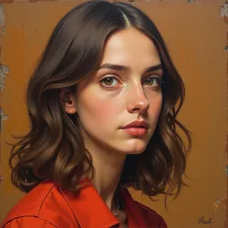 Diverse paintings exploring themes of fame, transience, and culture through the central figure in various settings.