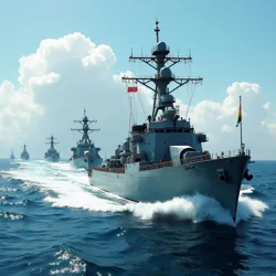 The Brazilian Imperial Navy conducts its annual fleet review off the coast of Rio de Janeiro