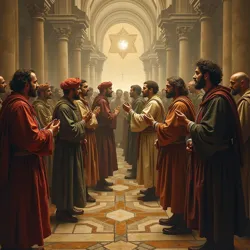 Group of people recalling a shared event with conflicting timelines and distorted memory sequences.