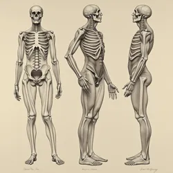 Detailed drawings and studies of human and animal forms, demonstrating Mungus's deep scientific interest and technical precision that underpinned his work.