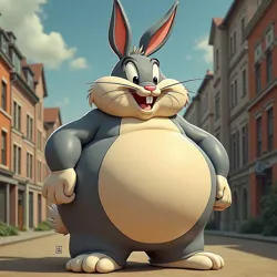The Big Chungus figure as a popular internet meme, widely shared across digital platforms.