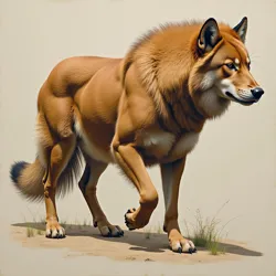 Close-up rendering of animal musculature and texture like fur, scales, or feathers.