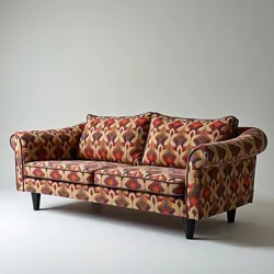A modern supercar painted to match a modernist sofa