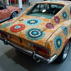 Close-up of a velvet-textured automotive paint finish