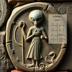 Ancient alien religious figure carving
