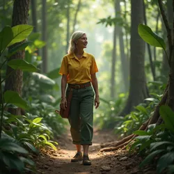 President Hilton visits a reforestation project in the Amazon rainforest, highlighting her administration's environmental priorities