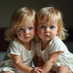 Young Blaine and Bridgette Edison showing intense clinginess and distress when separated, highlighting their deep mutual reliance from infancy.