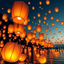 Ancient floating lantern ceremony