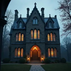 The exterior of Nevermore Academy, which established new standards for Gothic educational institution settings in television