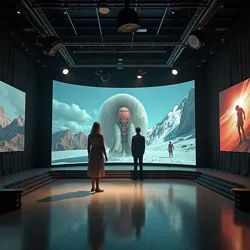 The innovative performance capture stage used for recording Elster's scenes