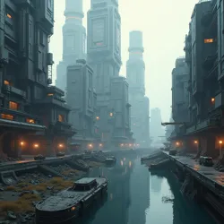 The massive Rotfront cityscape set combined practical buildings with revolutionary digital extensions