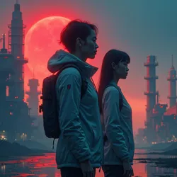 The theatrical poster for Signalis (2029), featuring Ariane Yeong and LSTR-512 against the backdrop of the Sierpinski facility