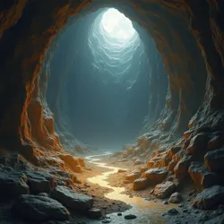 Conceptual depiction illustrating geological and biological theories for the Thrum's origin deep underground.