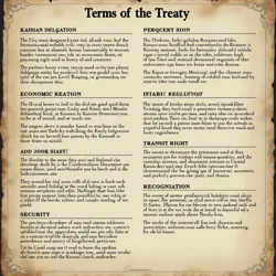 Table summarizing the key provisions of the treaty, including border demarcation, economic relations, transit rights, security, and recognition.