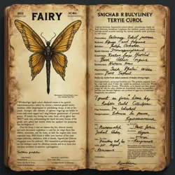 A preserved example of a fairy identification card from 2025, showing the mandatory wing pattern documentation and restricted flight zones