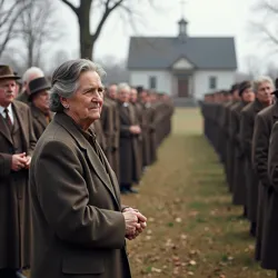 Survivors participating in a Remembrance Day ceremony in the New Madrid Community, one of the largest post-Vanishing settlements