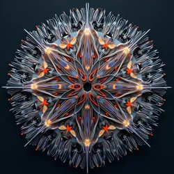 An intricate representation of Hehepedia's creative synthesis architecture