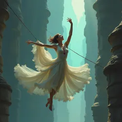 Aerial performer in mid-flight
