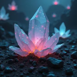Radium Crystals, precious energy sources, forming in the irradiated landscapes of the Neon Divide.