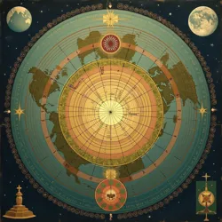 A map showing the geometric alignment of ancient sacred sites with theoretical Earth energy patterns