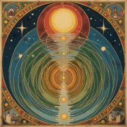 A medieval manuscript illustration showing the layered concept of inner earth realms, with paradise depicted at the center rather than above