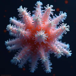 Microscopic image of cosmophyte colonies