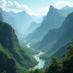 Steep slopes and dense coniferous forests characterize the mountainous geography of Dongsheng.