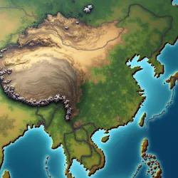 Varied terrain stretching from fertile eastern river plains to rugged western mountains, with major rivers serving as vital arteries.
