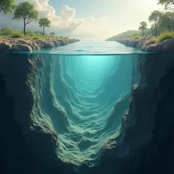Tidal movements interacting with subterranean channels, creating amplified and modulated whispering sounds.