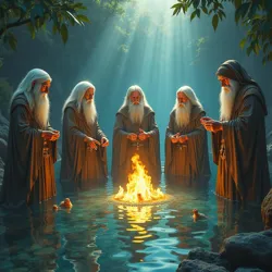 Harmonic Elders governing Tidewalker communities, practicing Auditory Divination and maintaining social harmony.